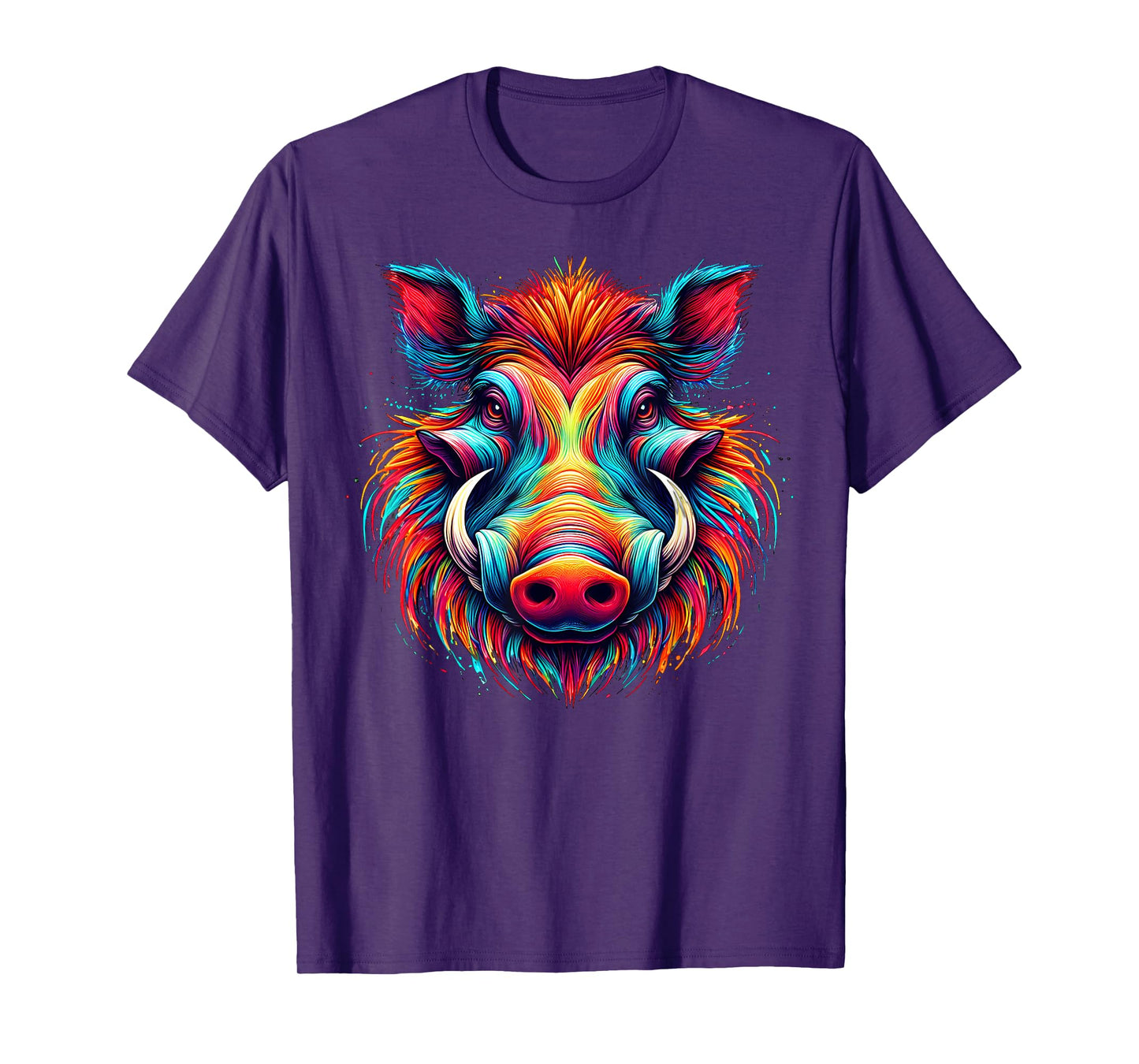 Cool Warthog Graphic Spirit Animal Illustration Tie Dye Art T-Shirt