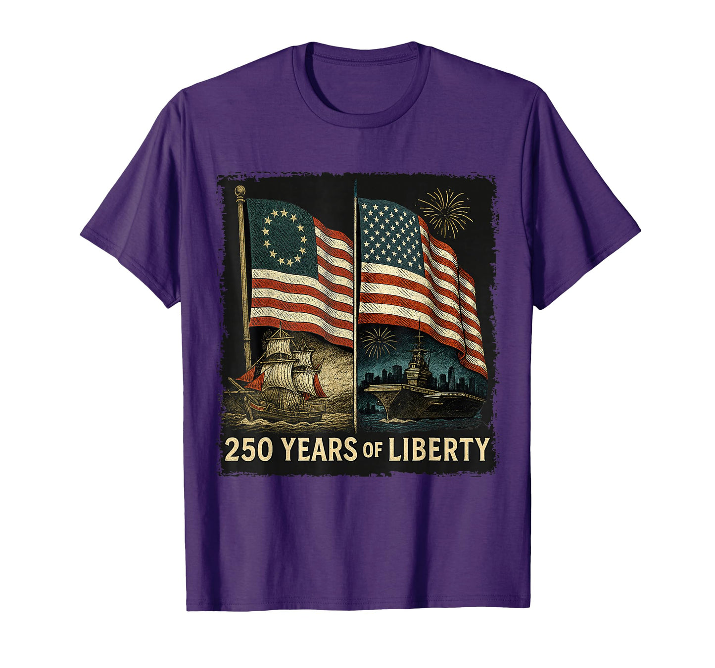 Betsy Ross Flag 250 Years of Liberty 250th Birthday T-Shirt