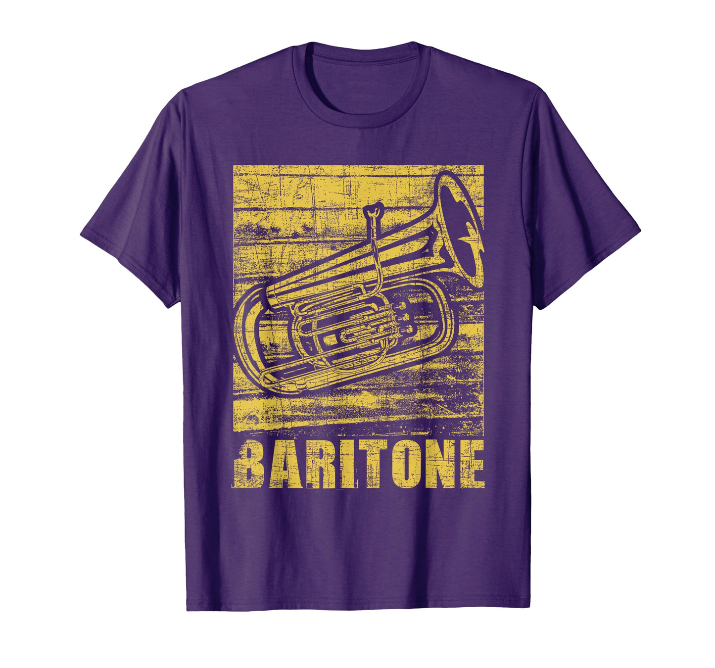 Baritone - Distressed Euphonium Lover Marching Bandmaster T-Shirt