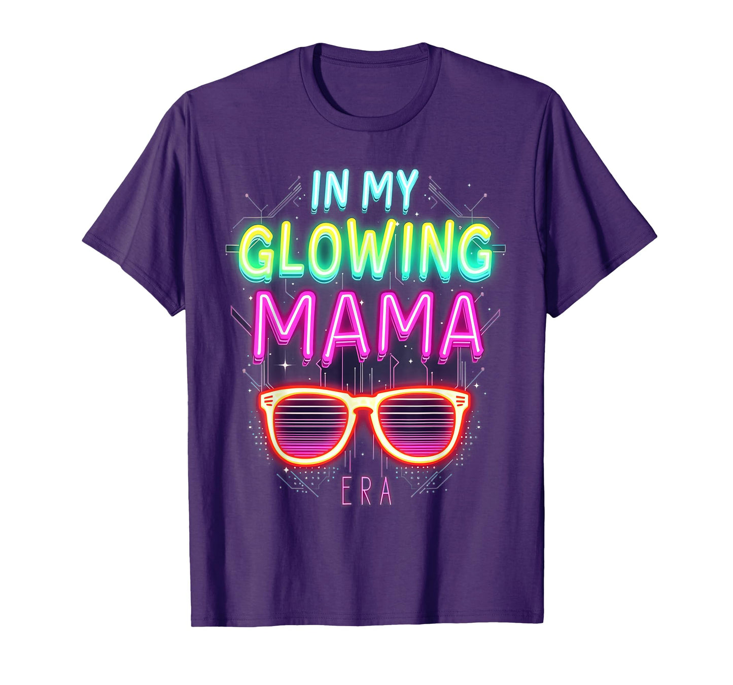in My Glowing Mama Era Groovy Colorful Bright T-Shirt