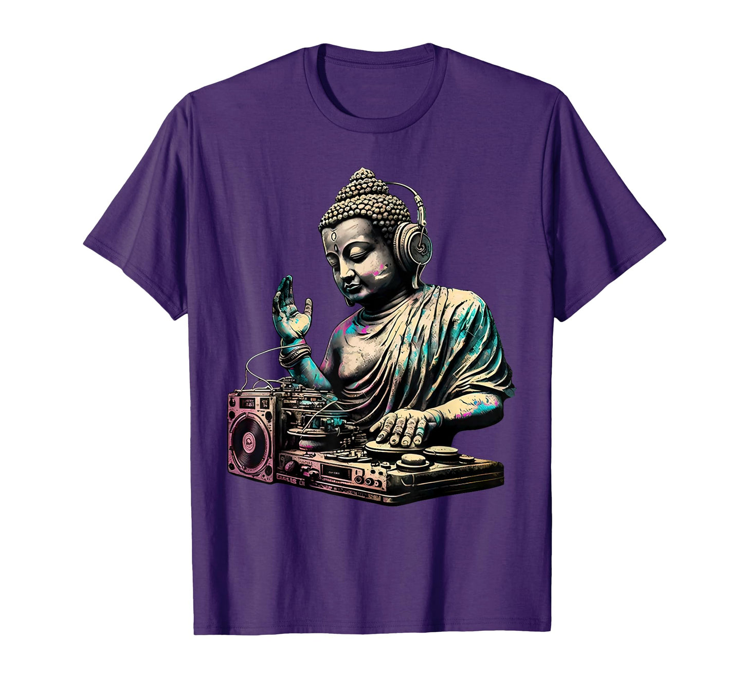 Buddha Wearing Headphones DJ Music Producer For Men Women T-Shirt