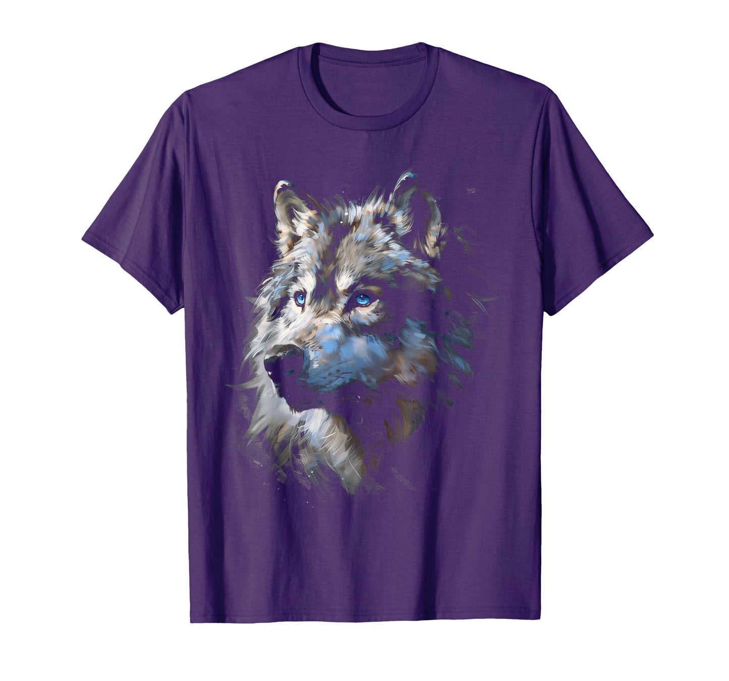 Alpha Wolf Shirt Fantasy Art Graphic Blue Eyes Wolf Lovers T-Shirt