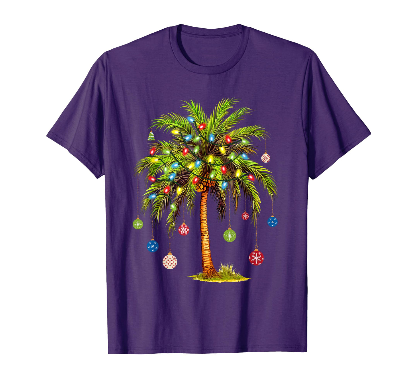 Christmas Palm Tree Light Hawaiian Tropical Xmas T-Shirt