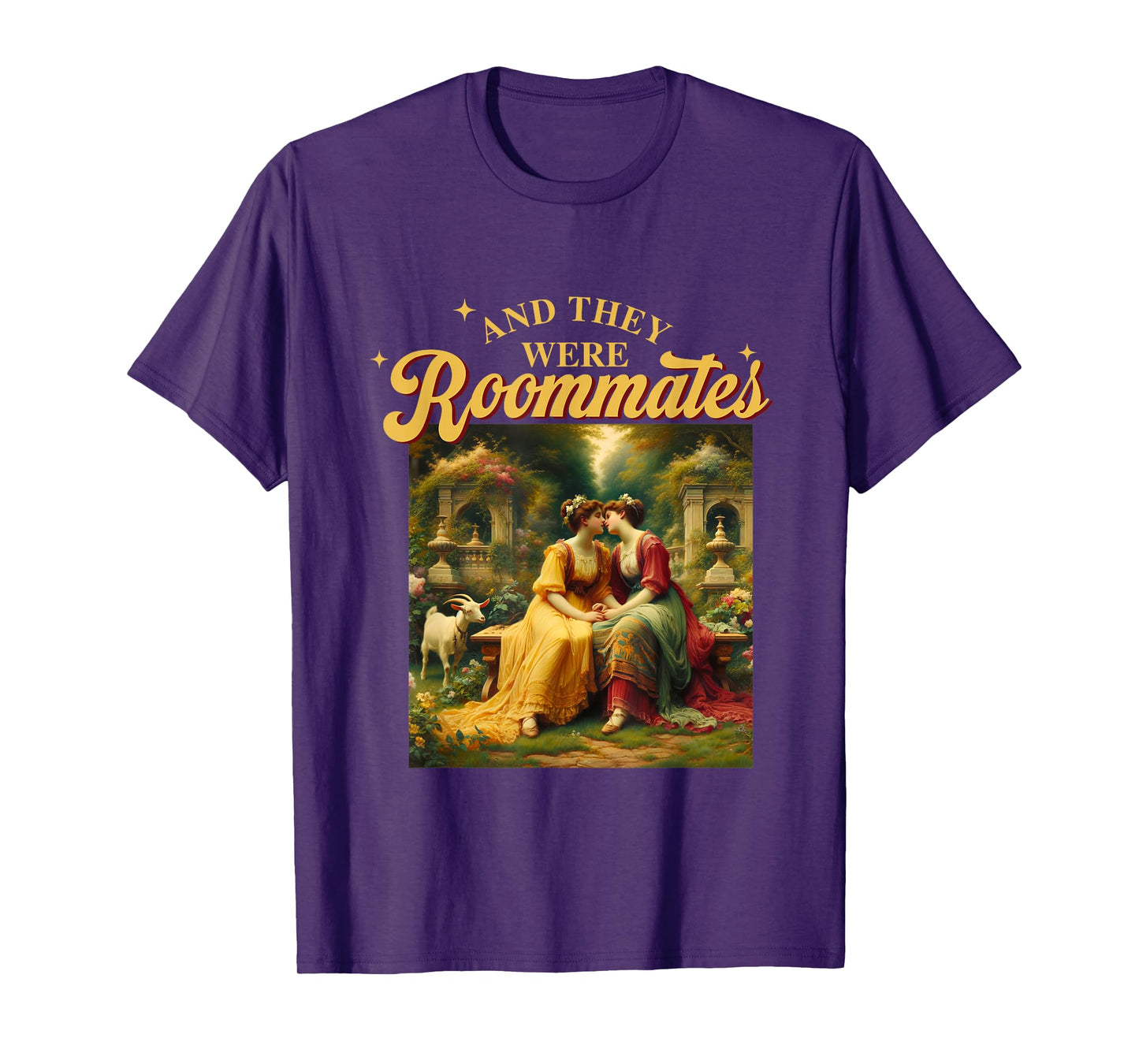 Funny LGBTQ Lesbian Pride Meme And they were Roommates Queer T-Shirt