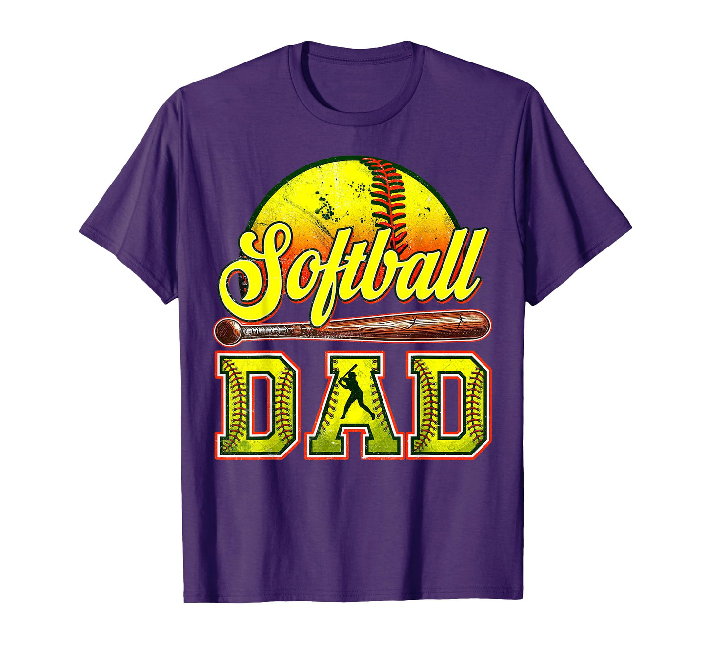 Retro Softball Dad Game Day Dad Father's Day T-Shirt