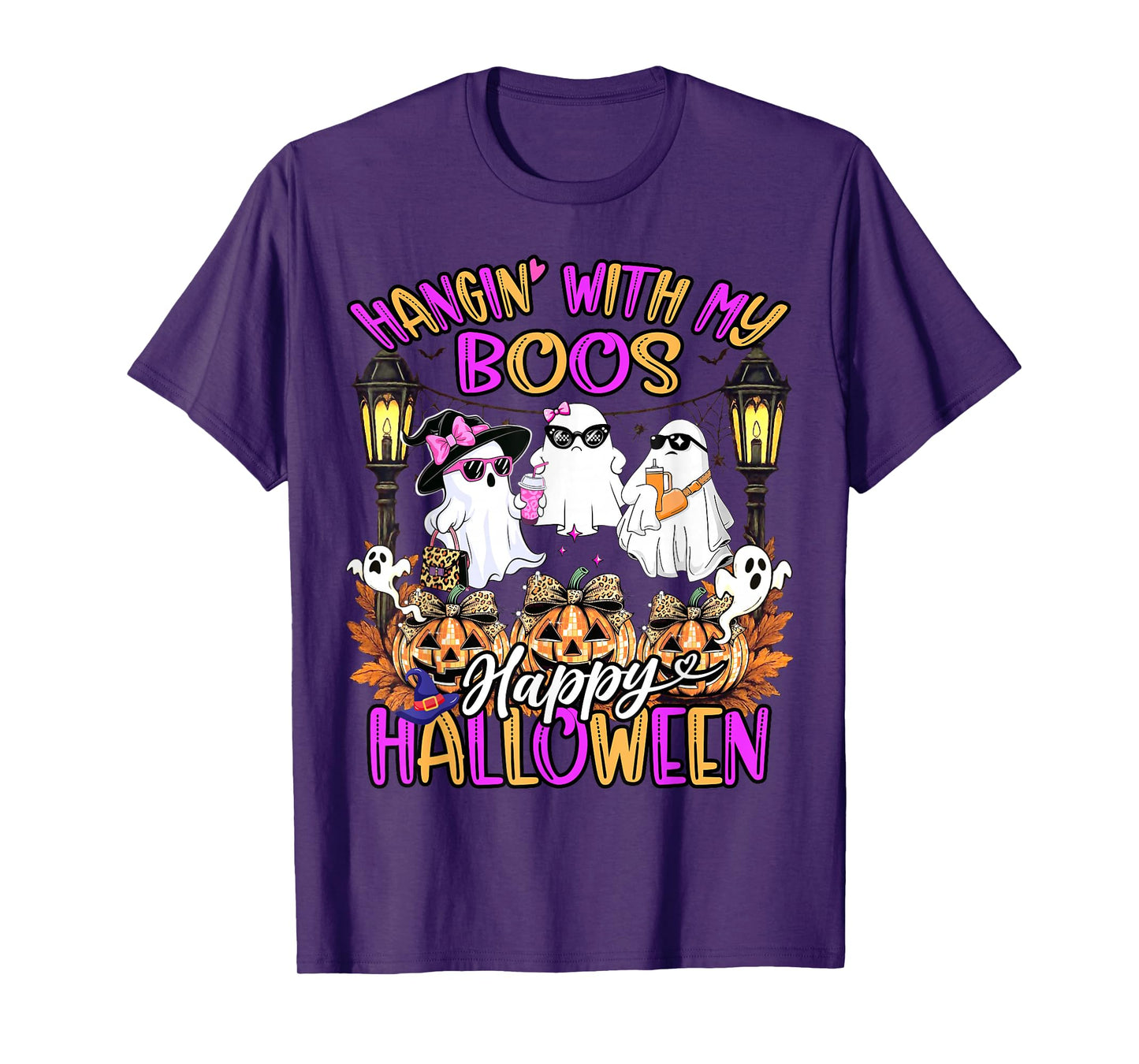 Hangin' with My Boos Cute Boujee Ghosts Halloween Costume T-Shirt