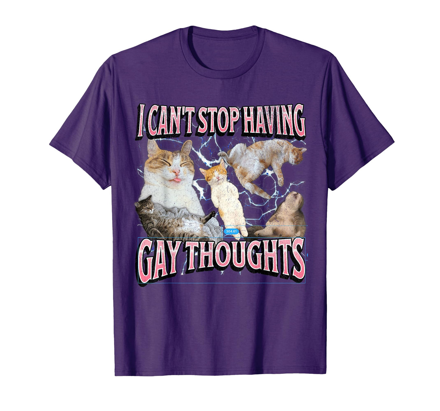 I Can't Stop Having Gay Thoughts Funny Cat Meme Bootleg T-Shirt