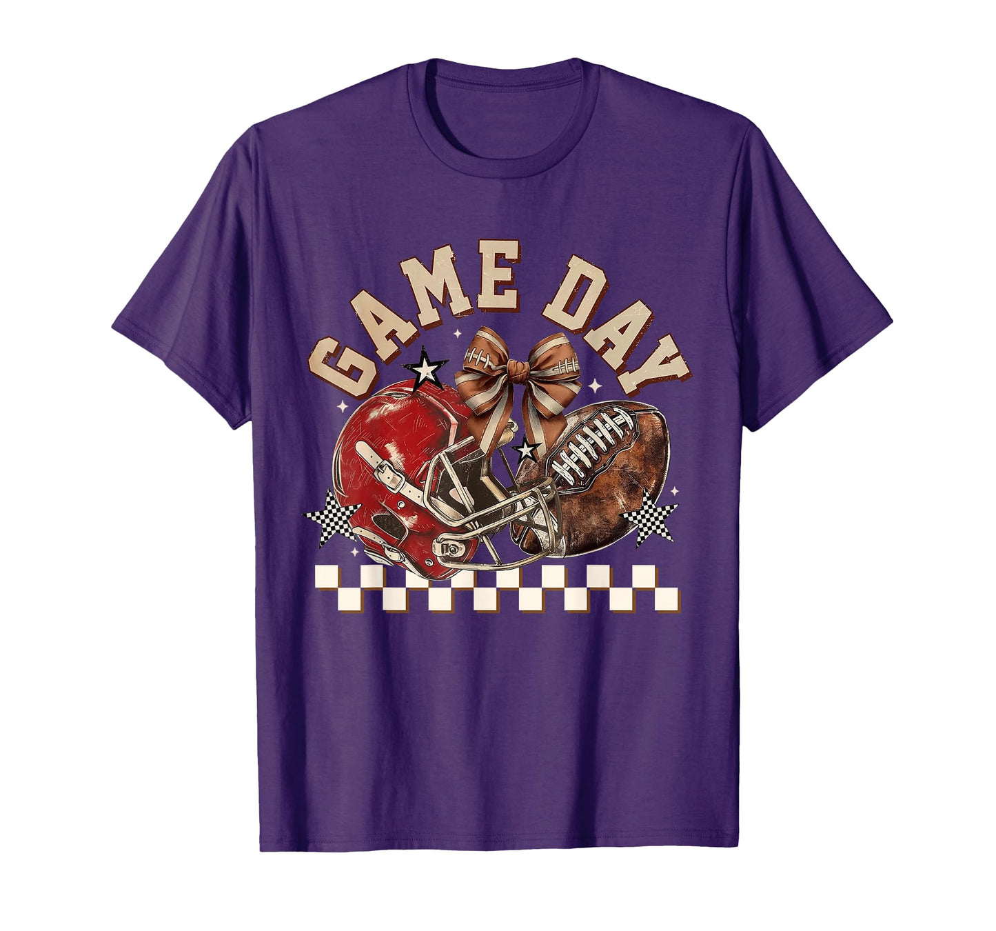 Vintage Football Mom Red Coquette Bow Game Day Women Girl T-Shirt
