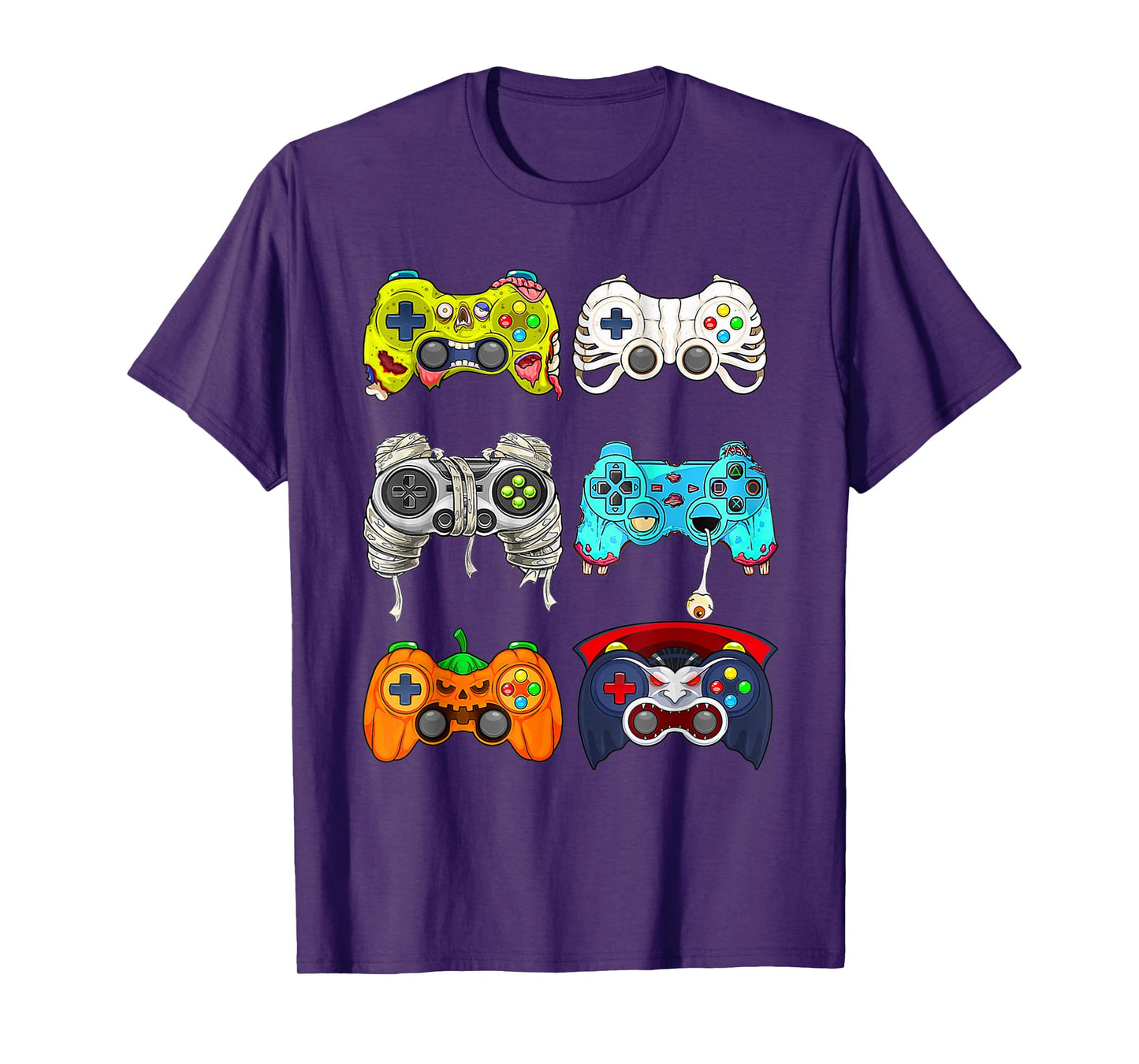 halloween skeleton zombie gaming controllers mummy T-Shirt