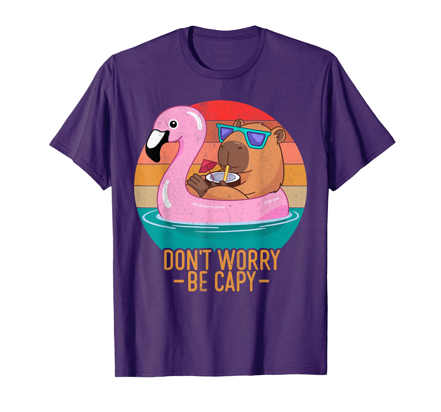 Retro Dont Worry Be Capy Kids Youth Women Men Boys Capybara T-Shirt