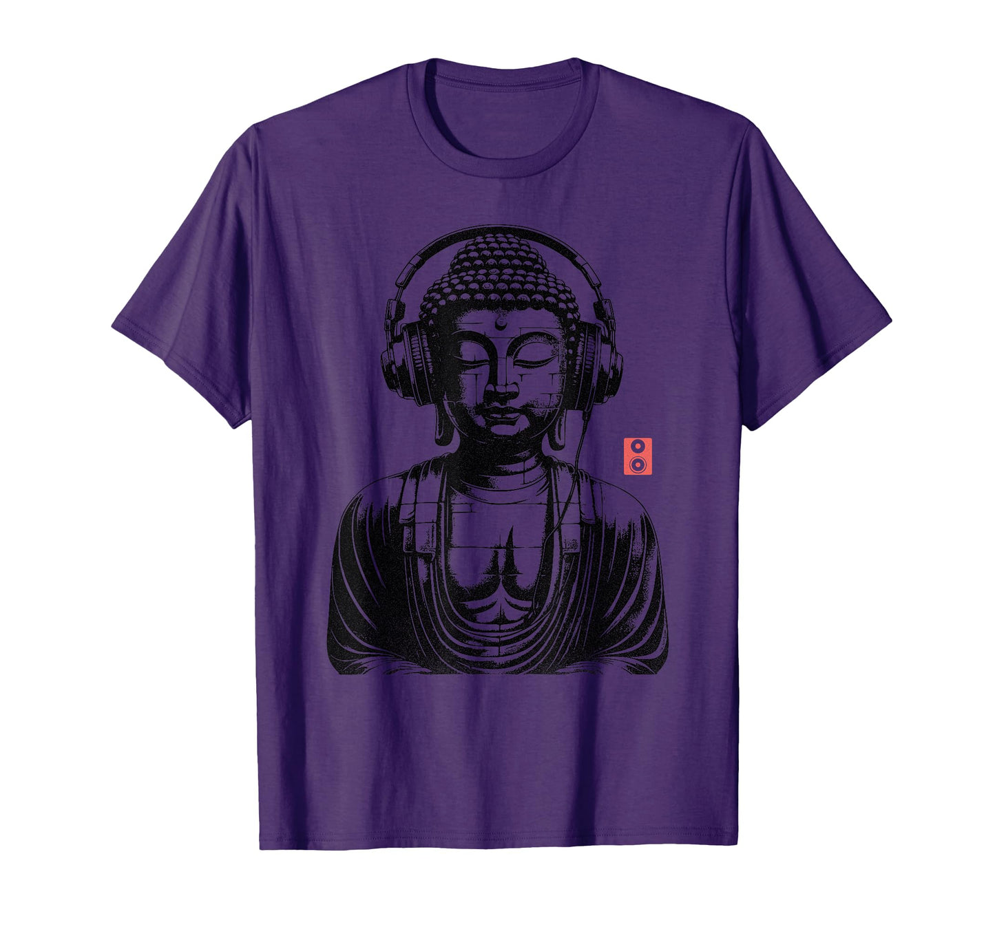 Vintage Retro Buddha Wearing Headphones T-Shirt