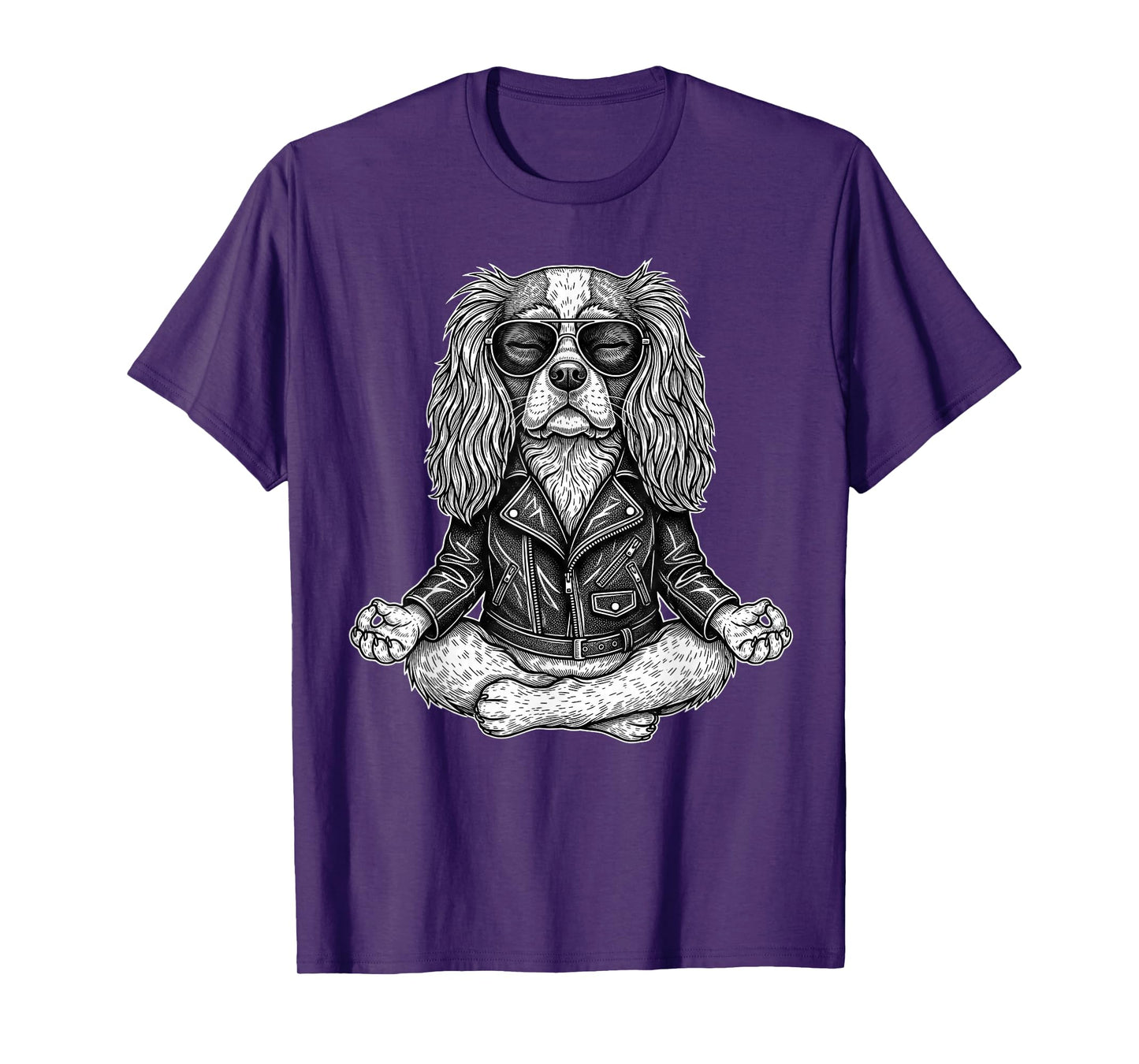 Vintage Retro Yoga Dog Cavalier T-Shirt