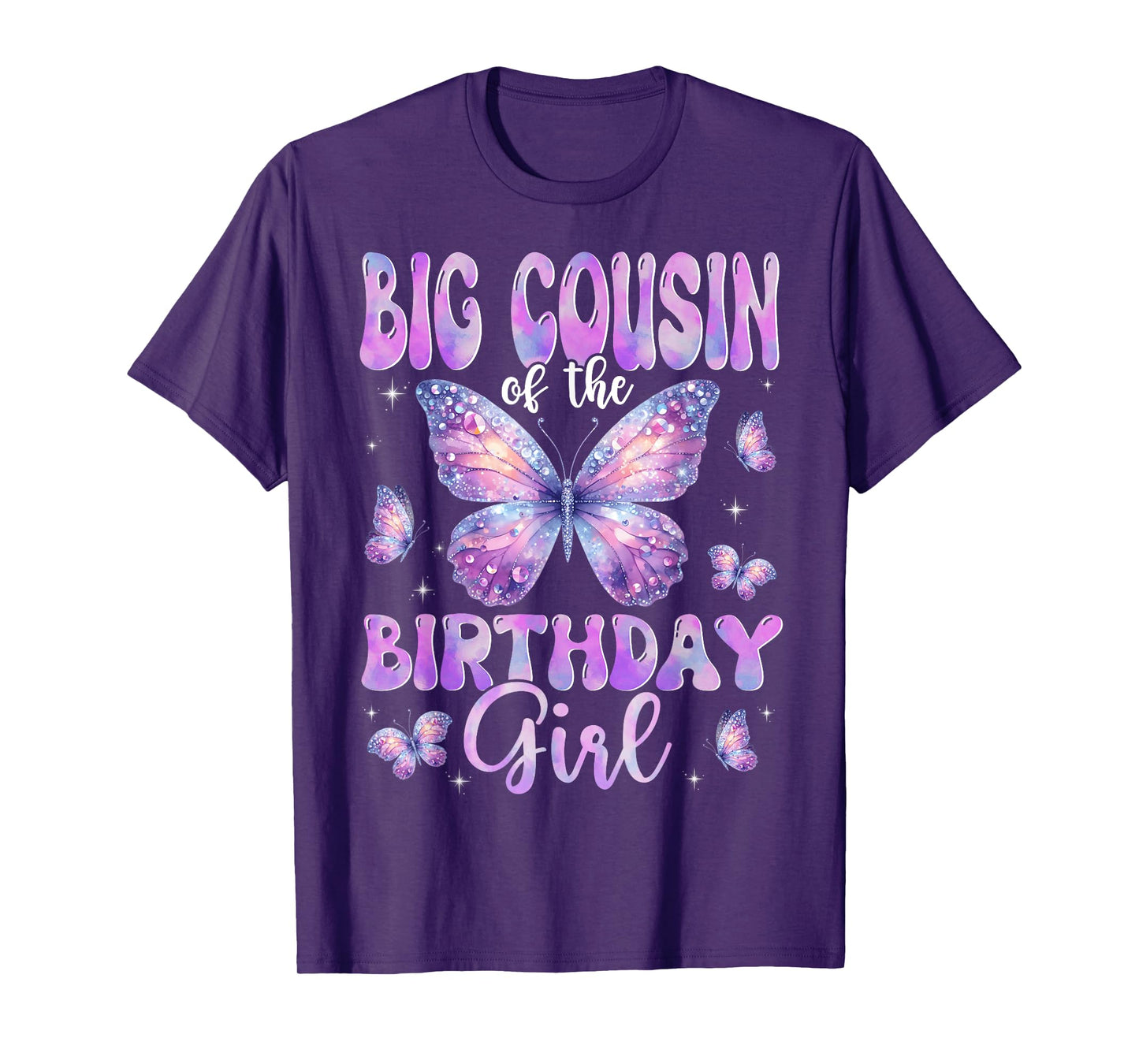 Big Cousin Of The Birthday Girl Butterfly Family Matching T-Shirt