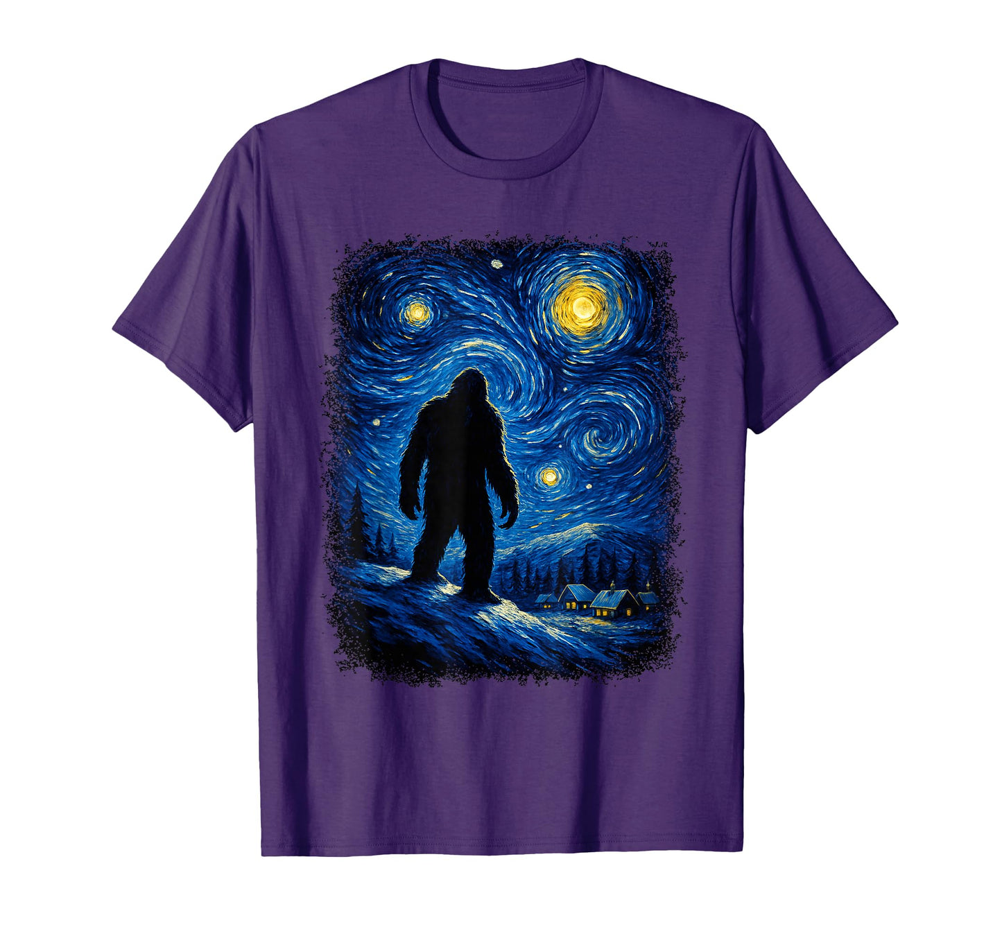 Vincent Van Gogh Starry Night Yeti Inspired Artwork T-Shirt