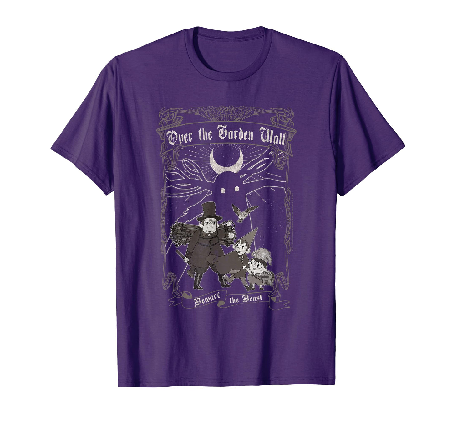 Over The Garden Wall Vintage Framed Scene Spooky Cartoon T-Shirt