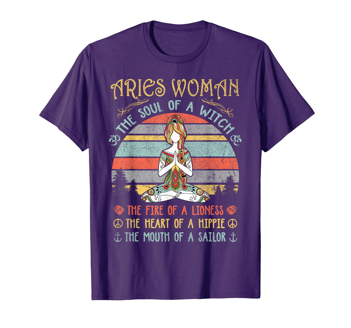 Aries Woman The Soul Of A Witch Vintage Birthday T-Shirt