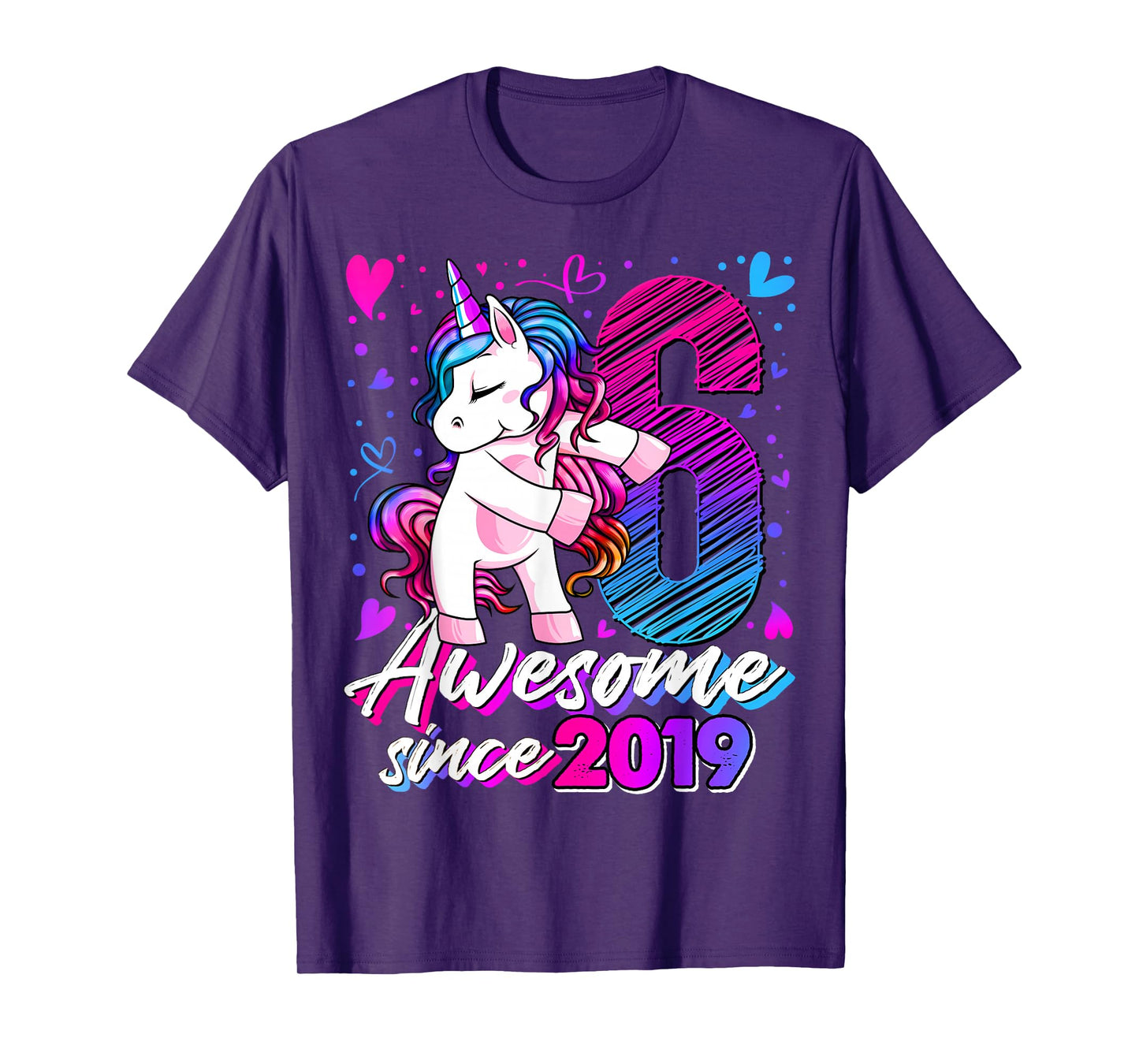 6 Year Old Unicorn Gifts For Girls 6th Birthday Girl Party T-Shirt