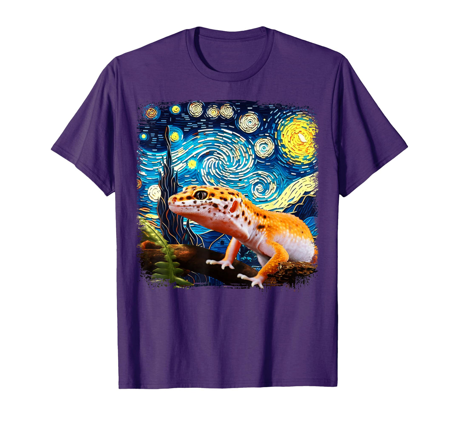 Leopard Gecko Starry Night Van Gogh Gifts For Men Women Kids T-Shirt