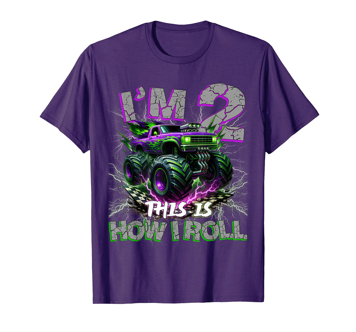 Im 2 Years Olds Monster Truck 2nd Birthday Boy Gifts Outfit T-Shirt