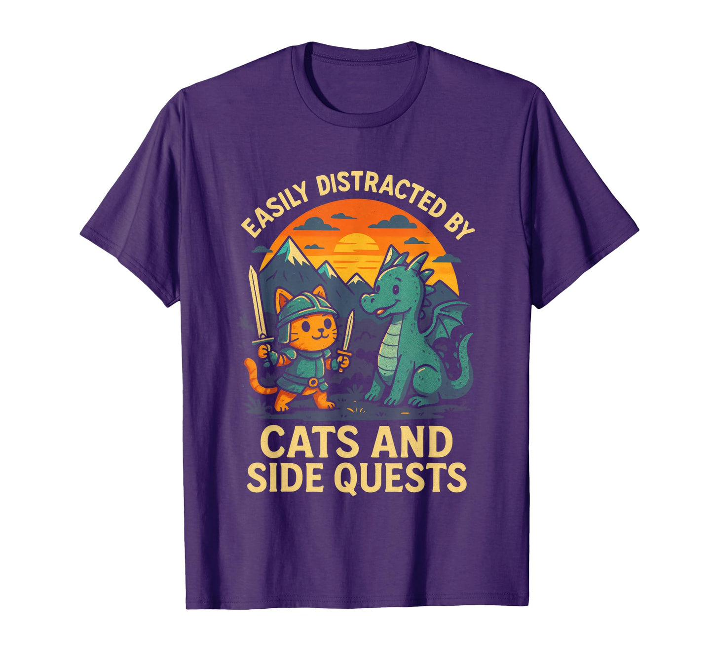 Easily Distracted By Cats And Side Quests T-Shirt