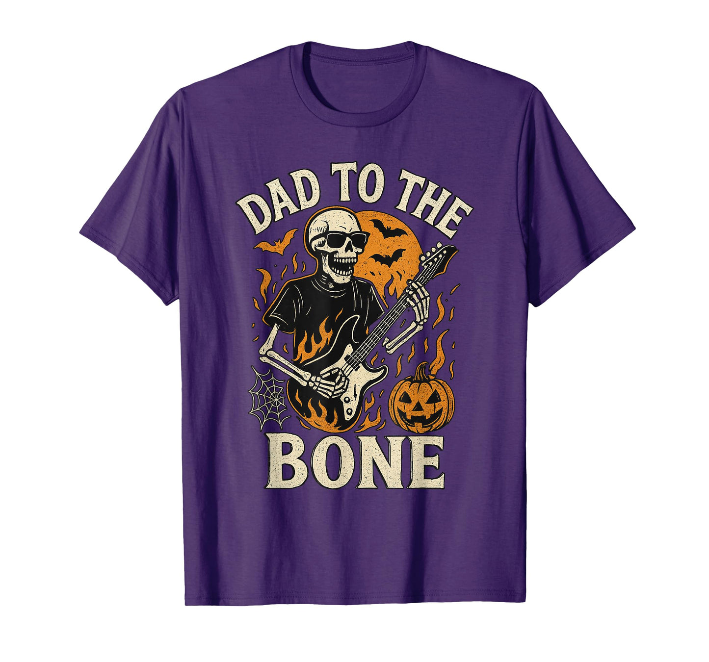 Funny Dad to The Bone Skeleton with Guitar Halloween T-Shirt