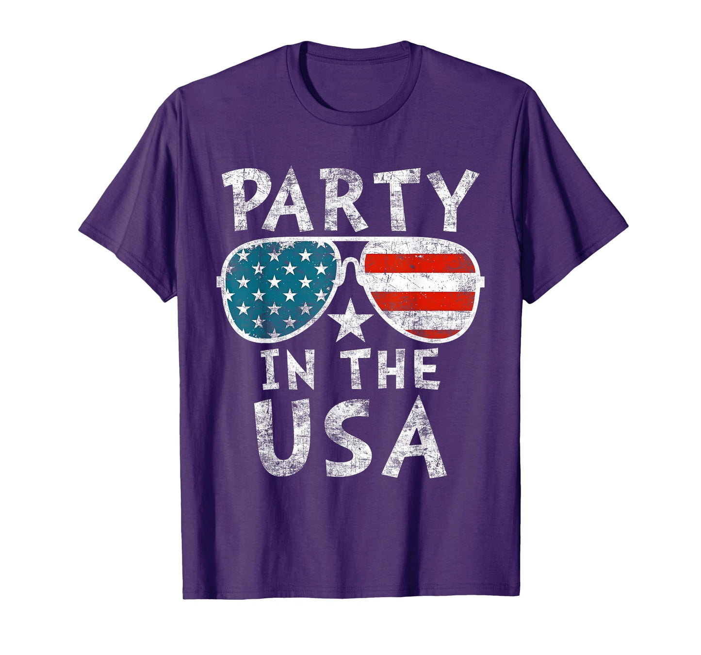 American Flag Party In USA 4th July Patriotic Kids Teen Girl T-Shirt