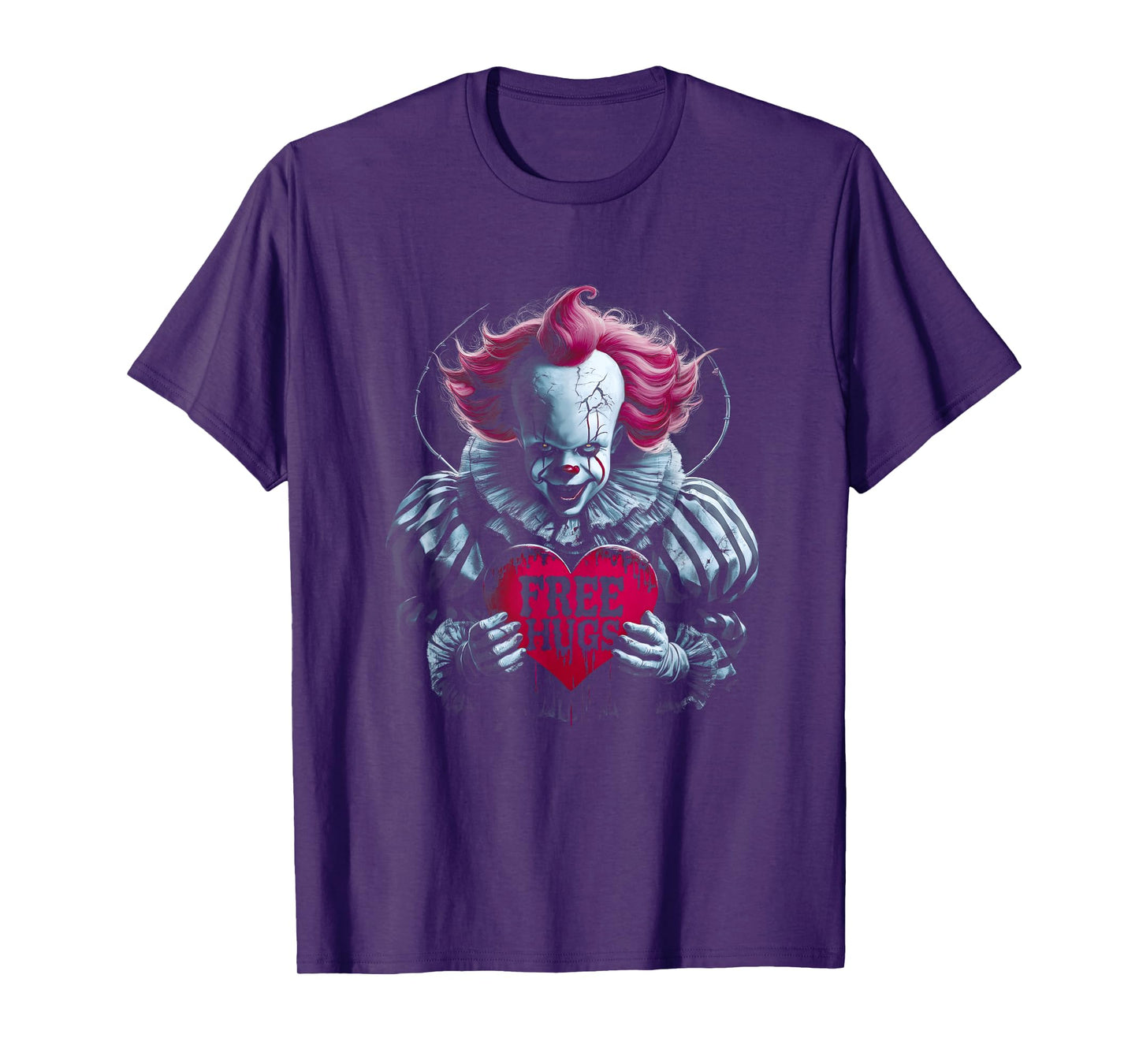 Free a Hugs Scary Clown Valentine Halloween Horror Character T-Shirt