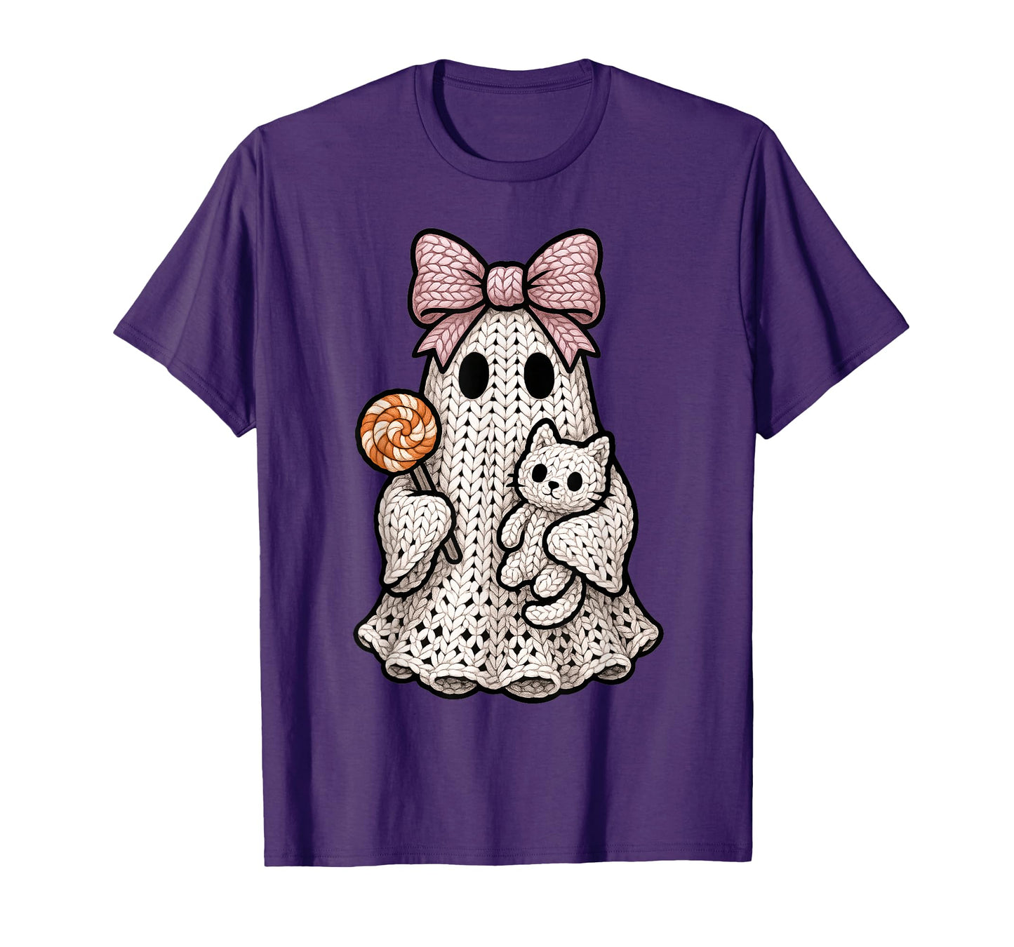 Ghost Coquette Knitting Crafting Yarn Crocheting Halloween T-Shirt