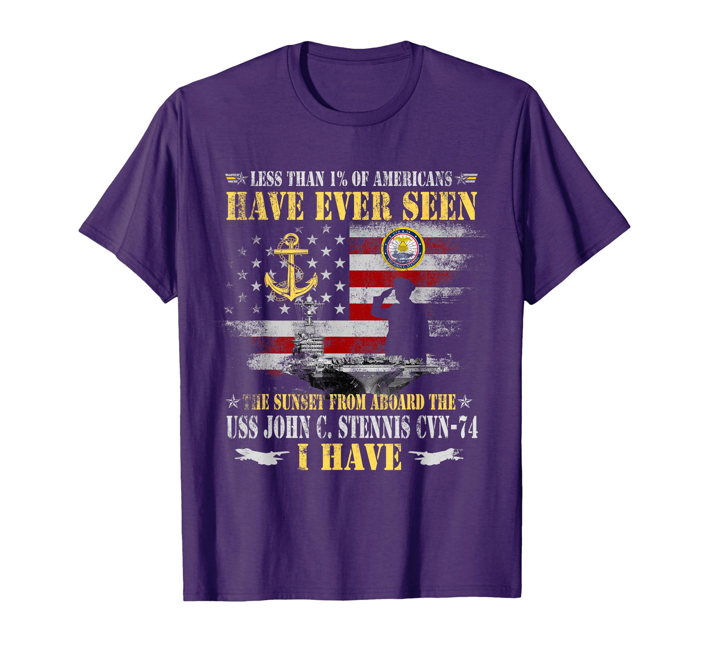USS John Stennis CVN-74 Veteran Less Than 1% Funny Patriotic T-Shirt