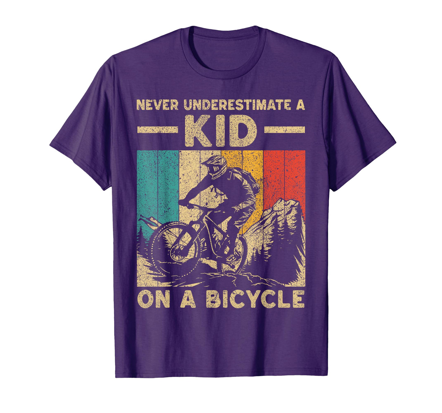 Never Underestimate A Kid Bicycle Riding Cyclist Boys Girls T-Shirt