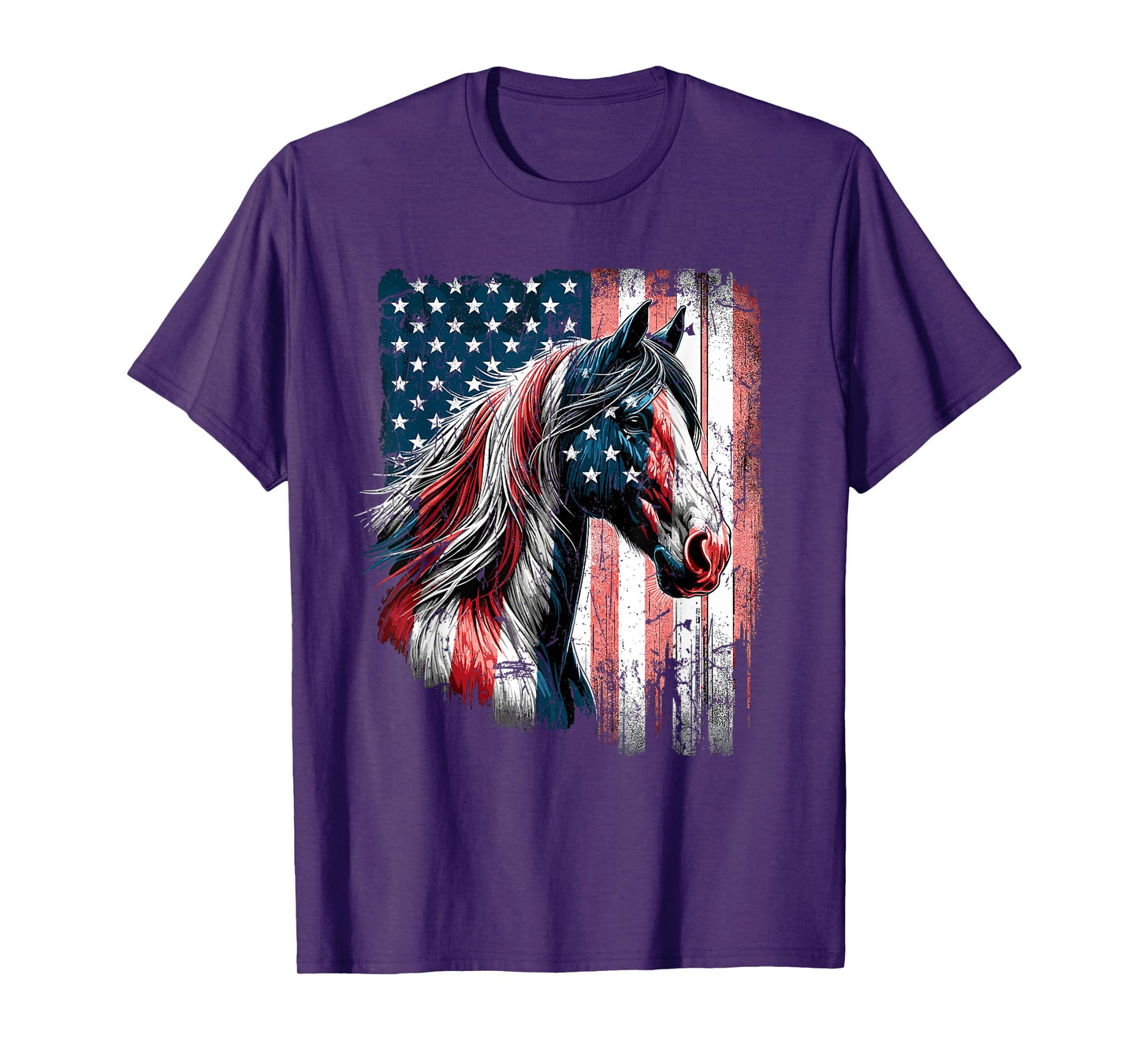 Patriotic Horse USA Flag Vintage Horse T-Shirt