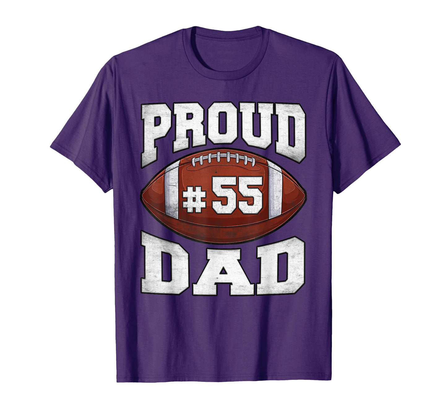 Custom Proud Football Dad Number 55 Personalized Game Day T-Shirt
