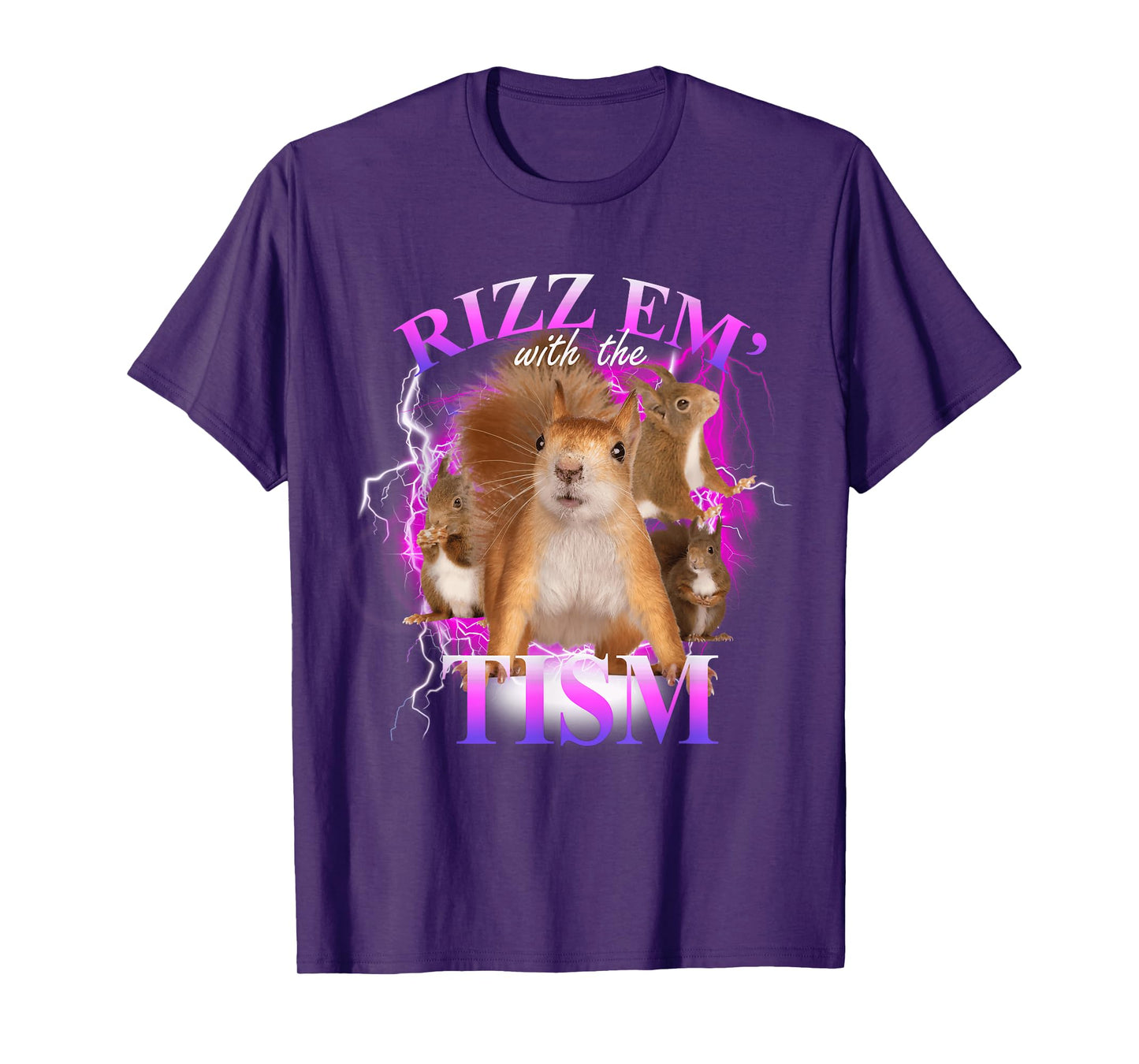 Autism Funny Rizz Em With The Tism Meme Autistic Squirrel T-Shirt