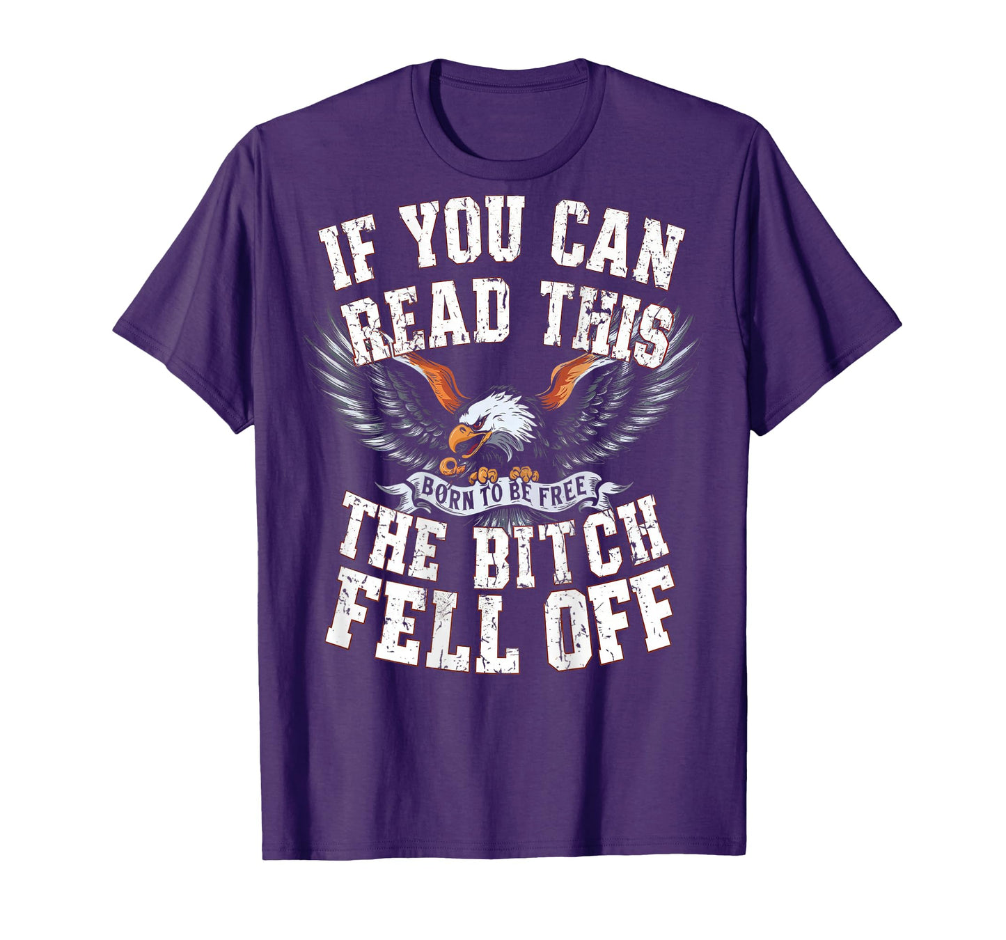 Funny Motocross Dirt Bike Bikers Awesome Motorbike If You Can Read This The Bitch Fell Off Biker Back Print Black Modern Crew Neck Short Sleeve T-Shirt
