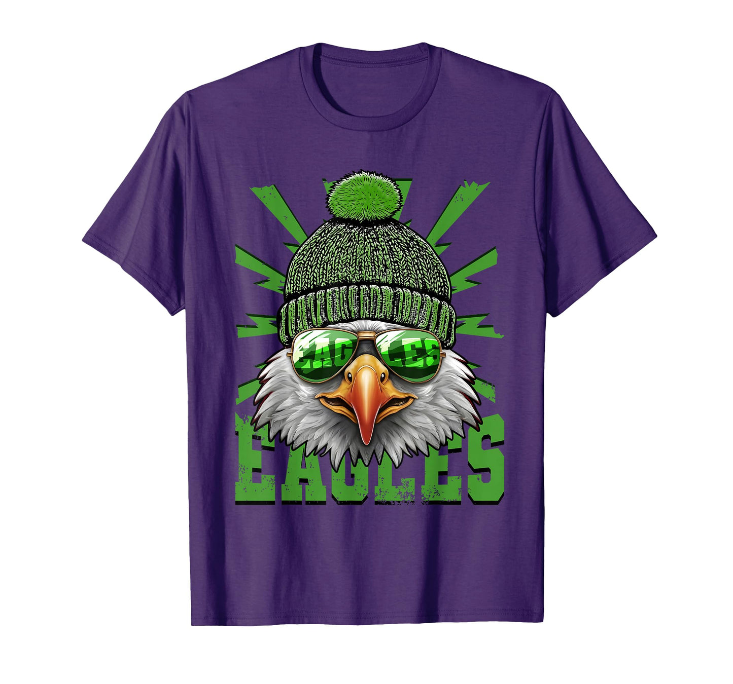 Vintage Cool Face Eagles with Sunglasses Women Men Tees T-Shirt