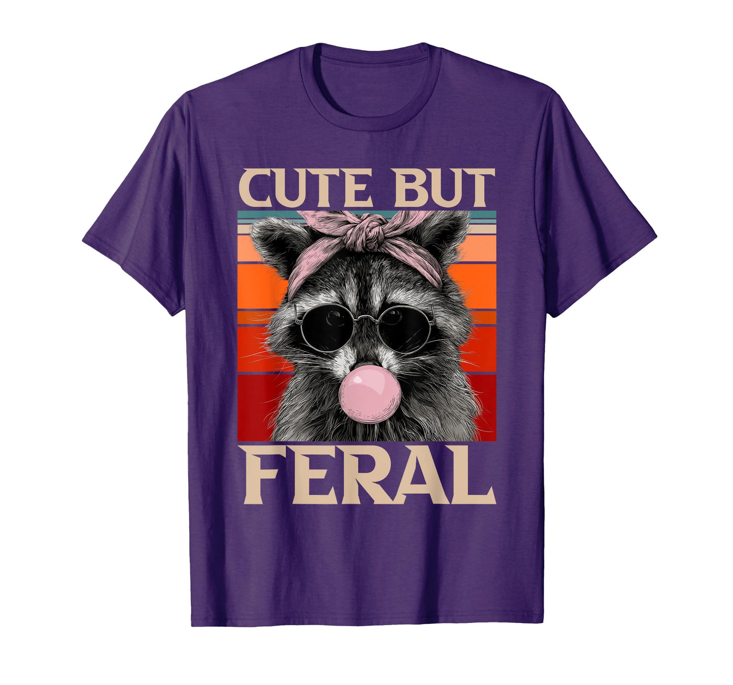 Cute But Feral Toddler Girls Kids | Raccoon Sunglasses Meme T-Shirt