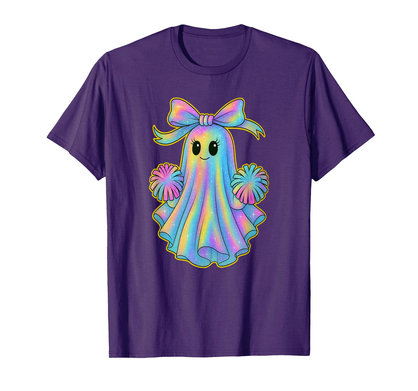 Cute Cheerleader Ghost Lover Pastel Halloween Coquette Bow T-Shirt