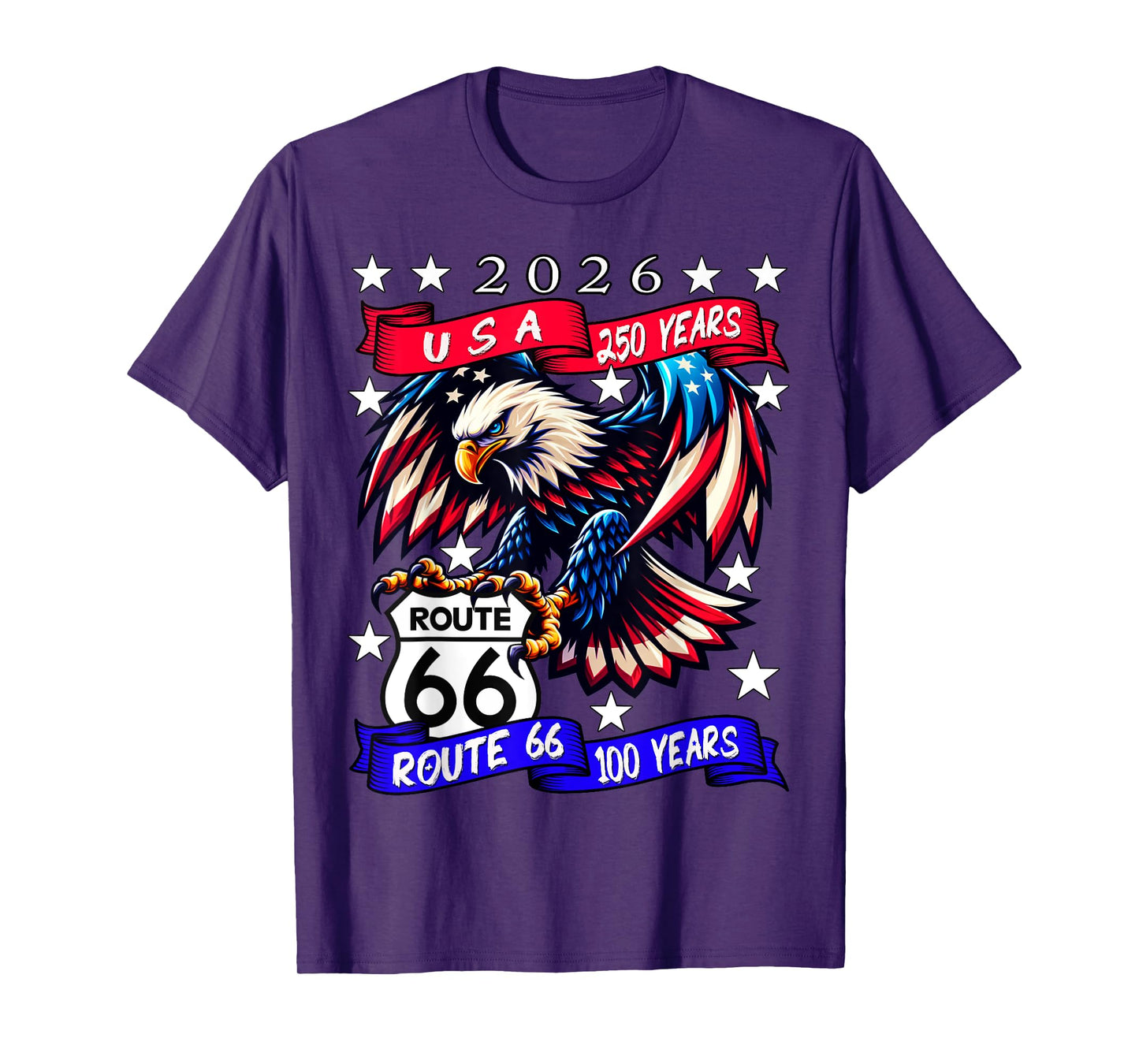 USA 250 Route 66 100 Years Eagle Anniversary Celebration T-Shirt