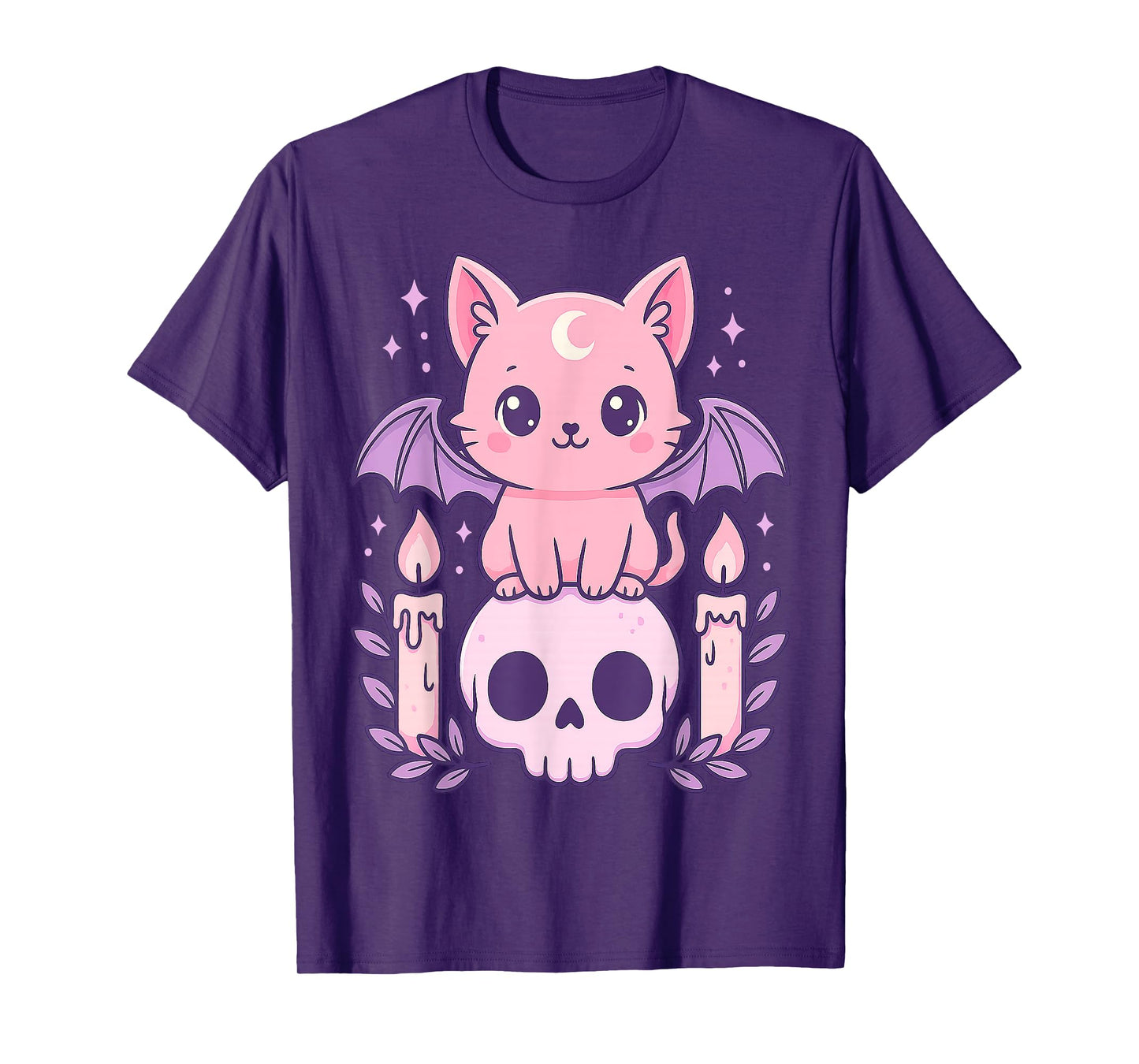 Cute Cat Bat Skull Pastel Goth Gifts Men Women Boy Girl Kids T-Shirt