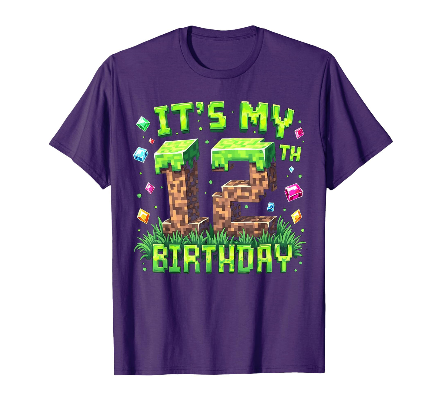 Birthday Boy Shirt It's My 12th Birthday Video Game Pixel T-Shirt