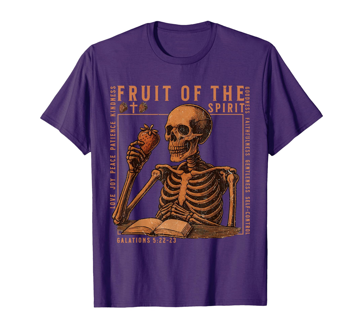 Fruit of The Spirit Christian Bible Verse Skeleton Halloween T-Shirt