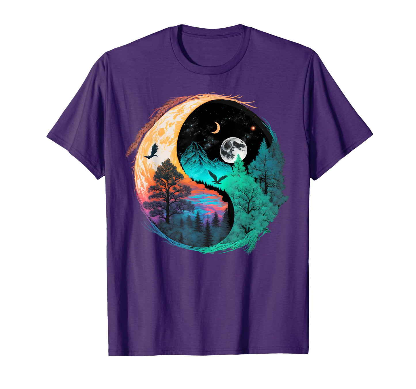 Meditation Taoism Yin Yang Symbol on Nature Taijitu Yin Yang T-Shirt