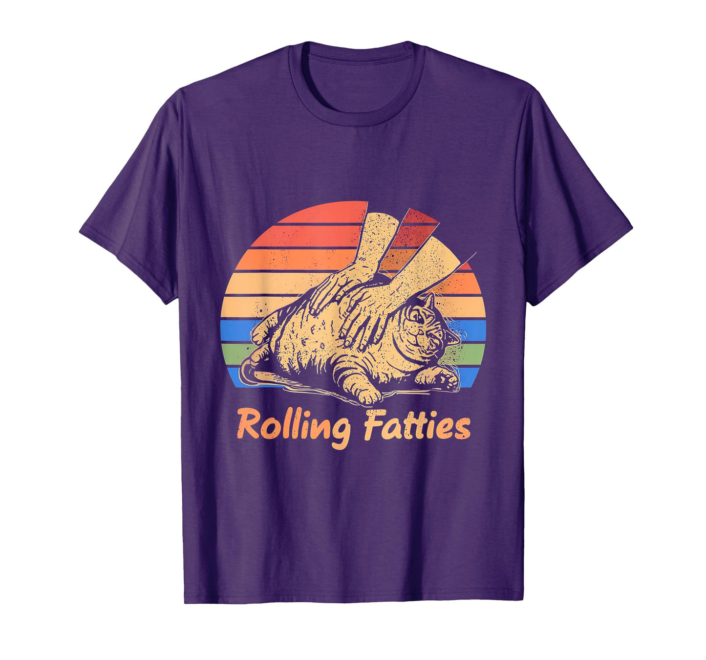 Cat Rolling Fatties Funny T-Shirt for Men Women Kids