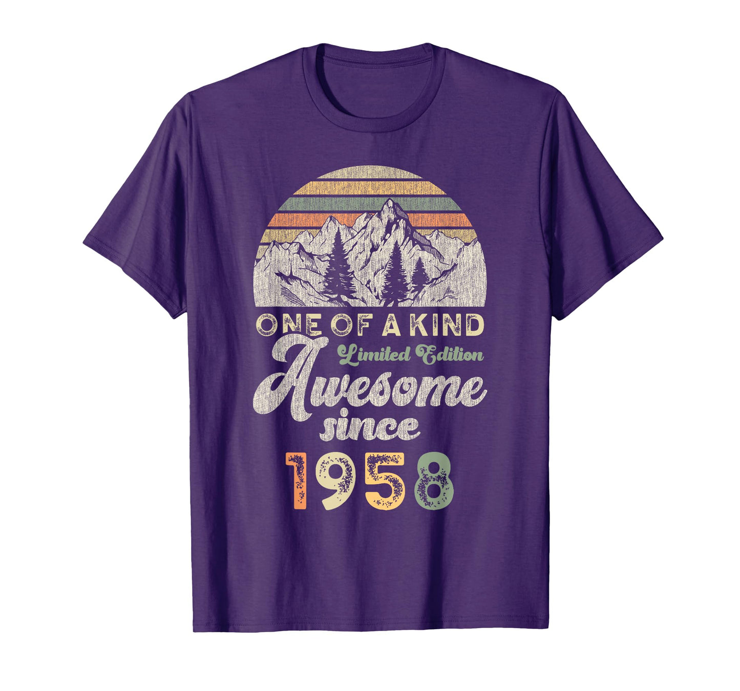 Awesome Since 1958 Birthday 67 Years Mountains T-Shirt