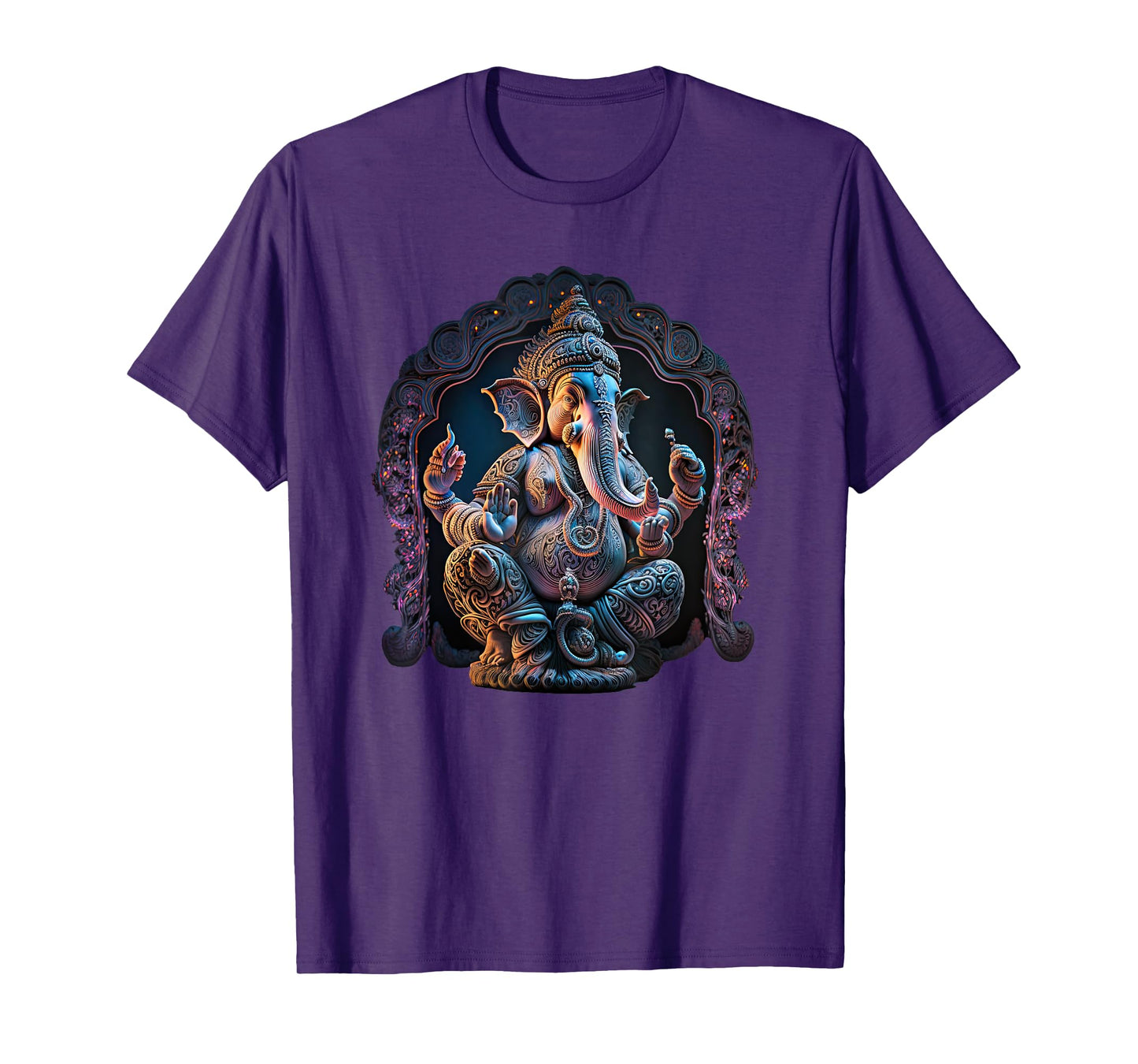 Ganesh Enlightenment Consciousness Meditation T-Shirt - Unisex-Adults - Black - Small - Short Sleeve - Yoga - T-Shirt