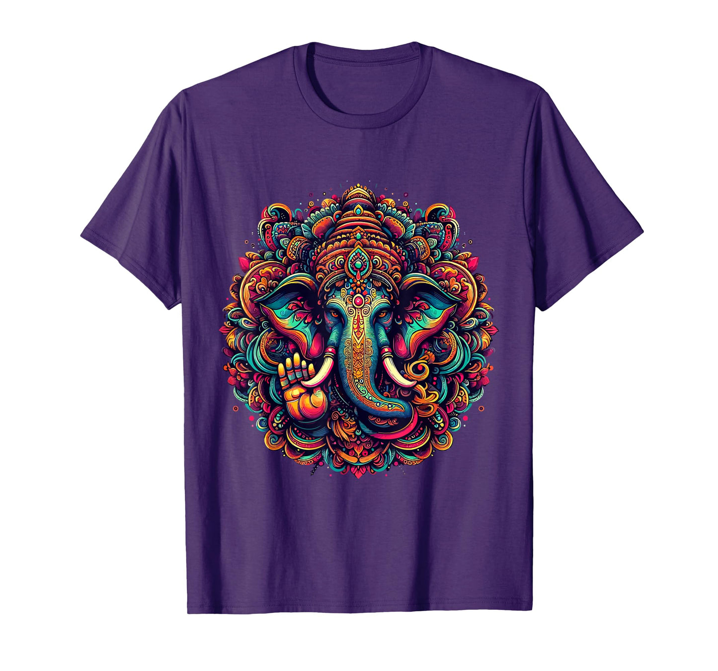 Ganesh Symbol Yoga Hindu Elephant God Ganesha Puja T-Shirt, Small, Black