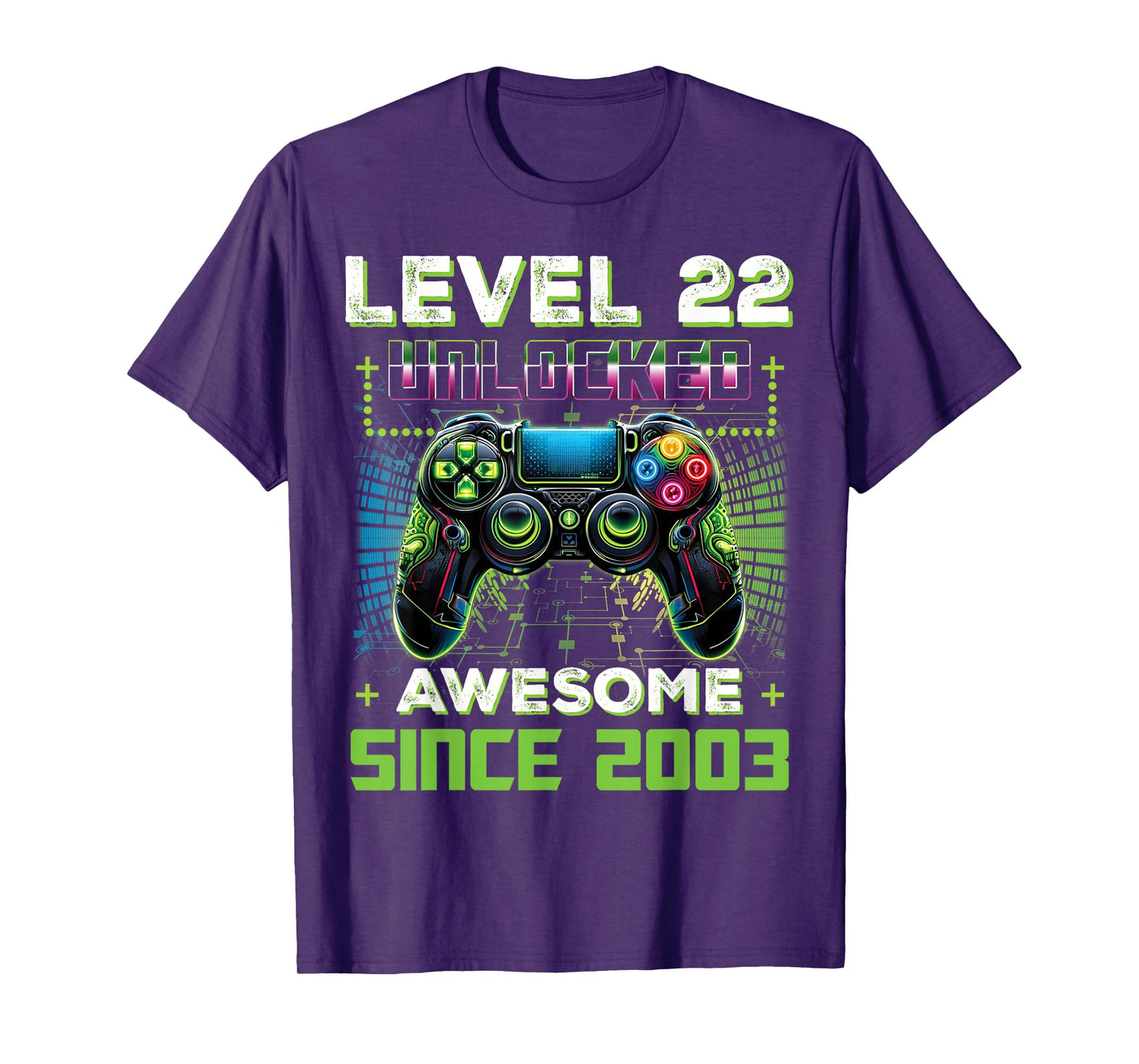 Level 22 Unlocked Video Game Controller 22nd Birthday Gamer T-Shirt