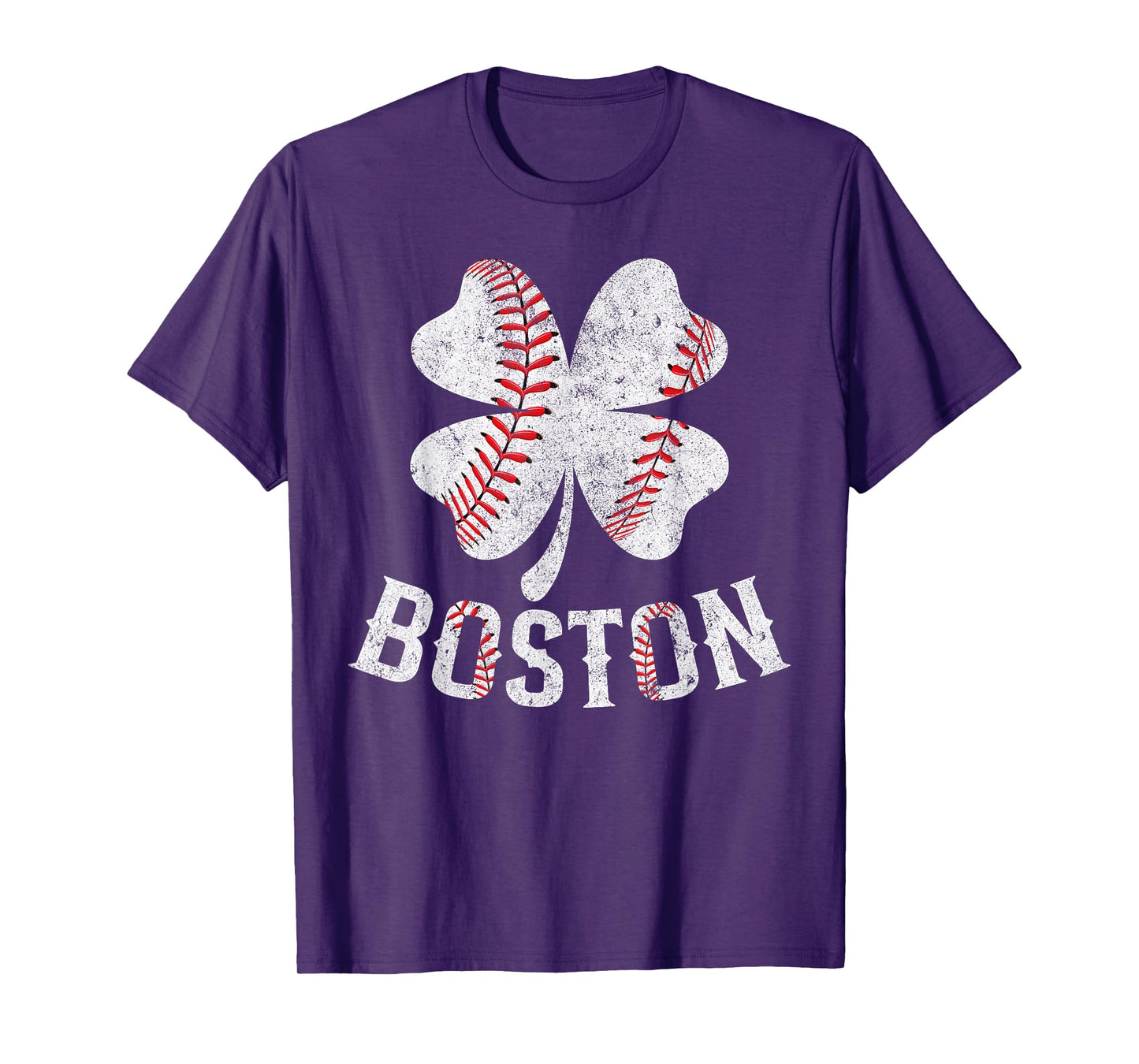 Baseball Shamrock Lucky Clover Boston St Patrick's Day T-Shirt