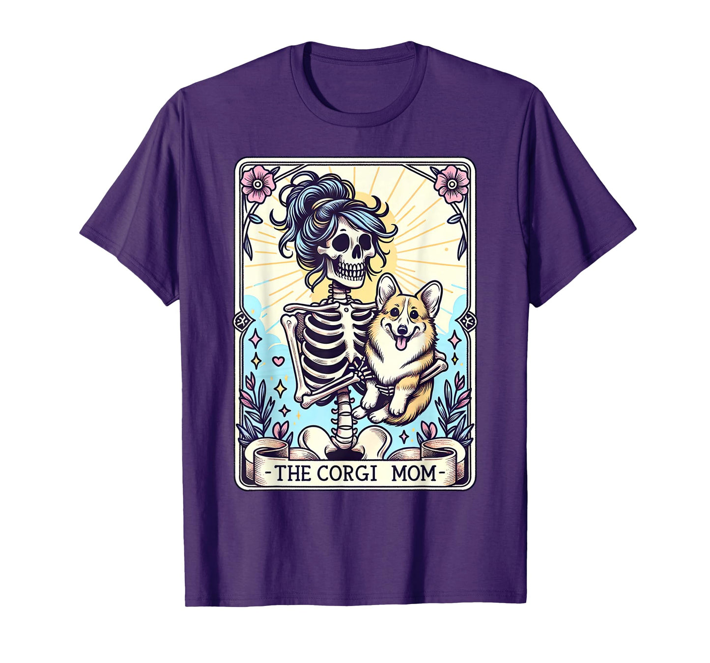 The Corgi Mom Skeleton Corgi Mama Puppy Dog Lover Women T-Shirt