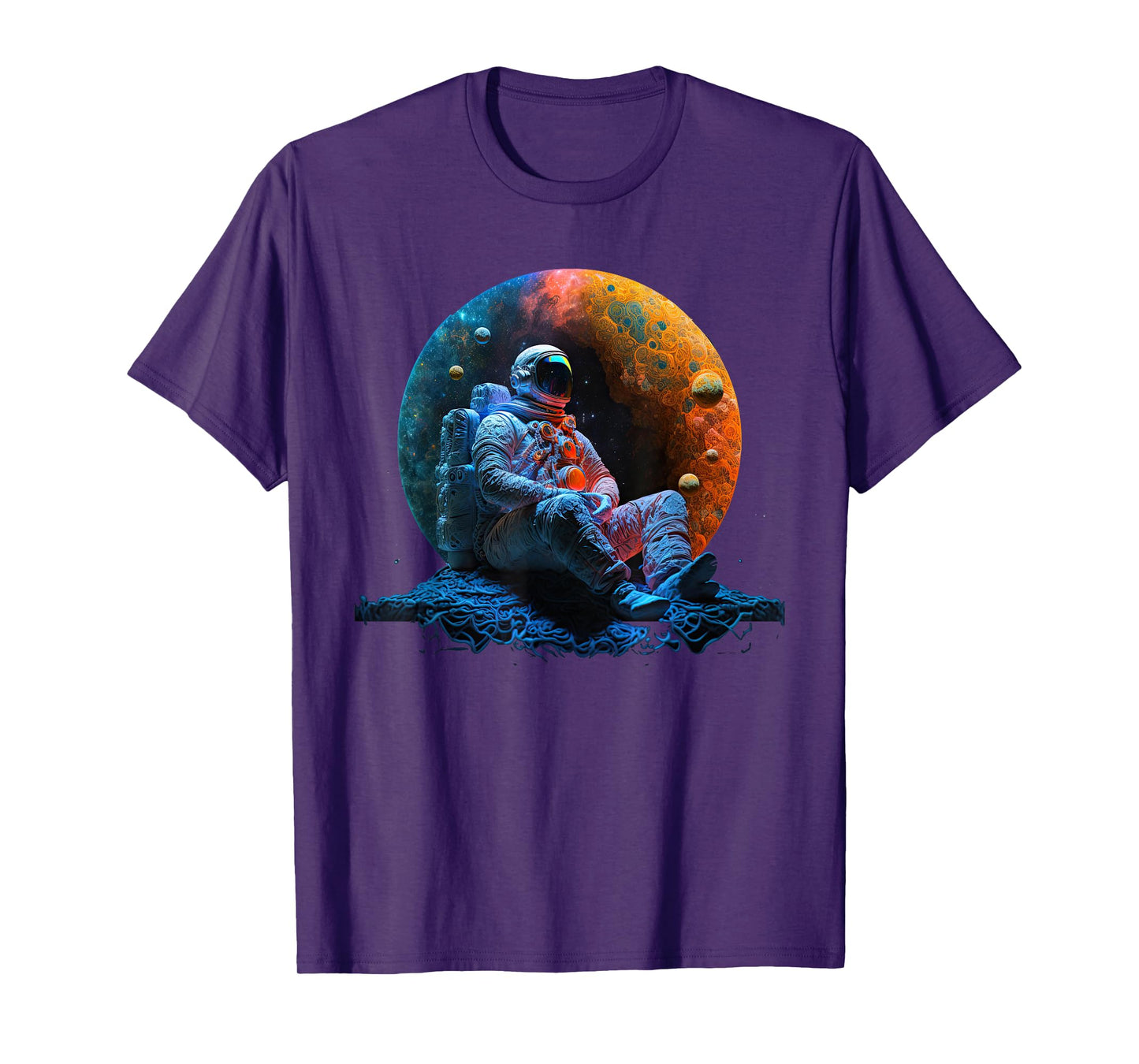 Meditating Astronaut Planets Meditation Astral Travel T-Shirt